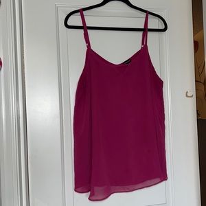 Fuchsia tank top with keyhole neck